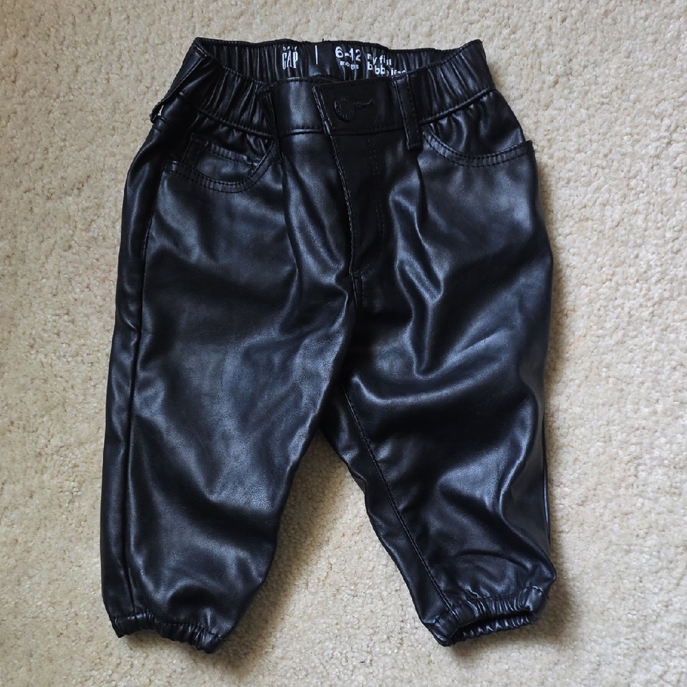GAP Kids Black Faux Leather Pants